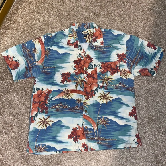 Chemise Hawaïenne Homme Marc Edwards - Taille XL - Manches Courtes En Rayon - Occasion Très Bon état